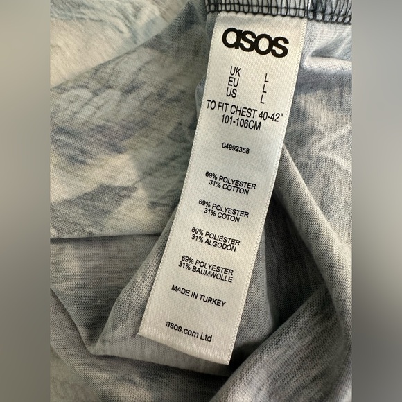 Men’s ASOS Tee T-Shirt Top Jesus Cherubs Religious Floral Roses Gray Pink green - Picture 5 of 7